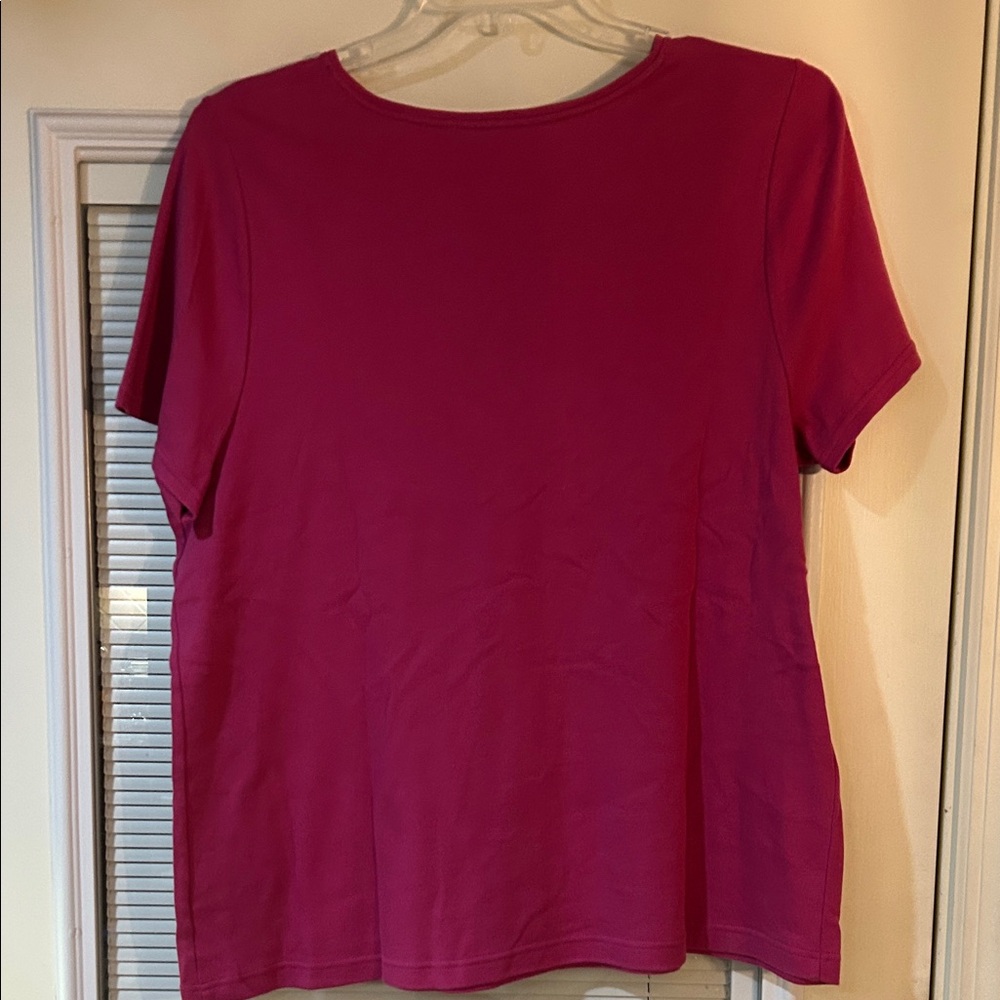 Croft & Barrow Fuchsia Short Sleeve Tee - Picture 5 of 5